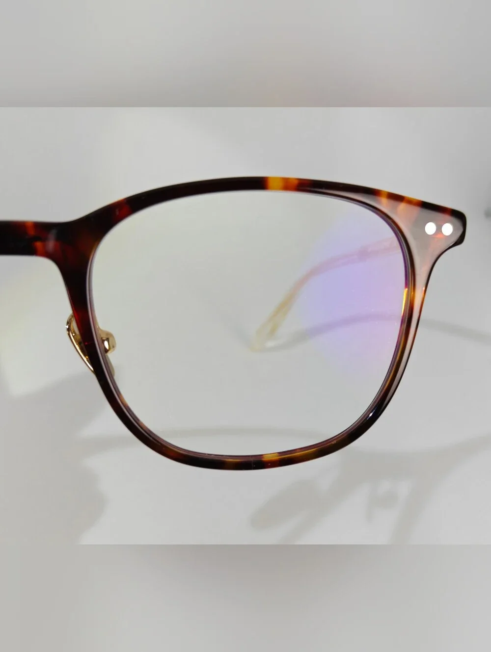 Follow. Gold, Tortoiseshell Square Frame. Elegant. Nice Detail.